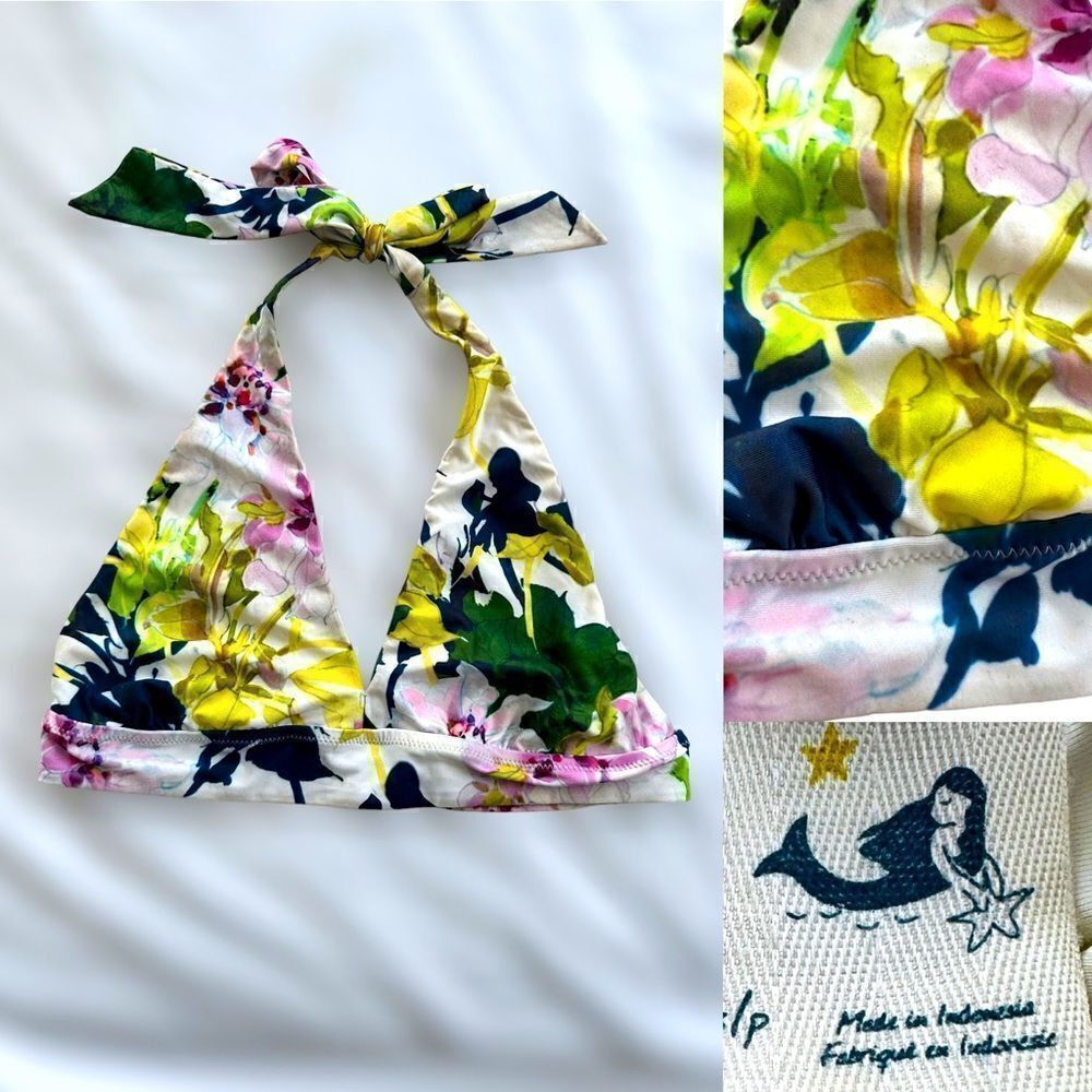 Anthropologie Mermaid Floral Bikini top only size Small